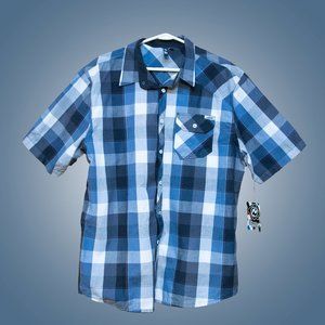 Current Checkered Short Sleeve Buttondown XL